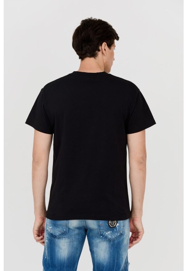 Amiri - AMIRI T-shirt męski czarny z dużym białym logo, Rozmiar XXL. Kolor: czarny