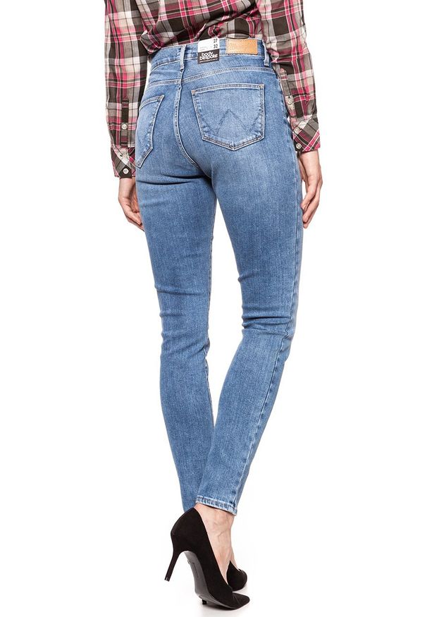 Wrangler - WRANGLER HIGH RISE SKINNY BEST BLUE W27HX794O 112128148. Stan: podwyższony