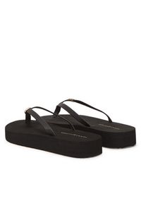 TOMMY HILFIGER - Tommy Hilfiger Japonki Elevated Chic Beach Sandal FW0FW08523 Czarny. Kolor: czarny. Materiał: skóra #4
