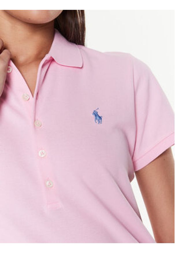 Polo Ralph Lauren Polo 211870245013 Różowy Slim Fit. Typ kołnierza: polo. Kolor: różowy. Materiał: bawełna