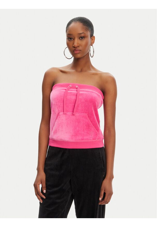 Juicy Couture Top Heritage JCGCT125023 Różowy Slim Fit. Kolor: różowy. Materiał: bawełna