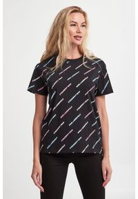 Karl Lagerfeld - T-shirt KARL LAGERFELD. Materiał: bawełna. Długość rękawa: krótki rękaw. Długość: krótkie. Wzór: kolorowy