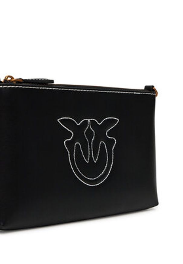 Pinko - PINKO Torebka Flat Horizontal Mini PE 25 PCPL 104277 A2AN Czarny. Kolor: czarny. Materiał: skórzane