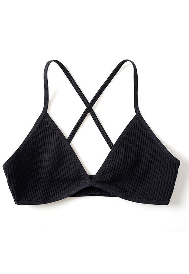 Intica - Prążkowany biustonosz bezszwowy na co dzień Jonelle. Kolor: czarny. Materiał: prążkowany