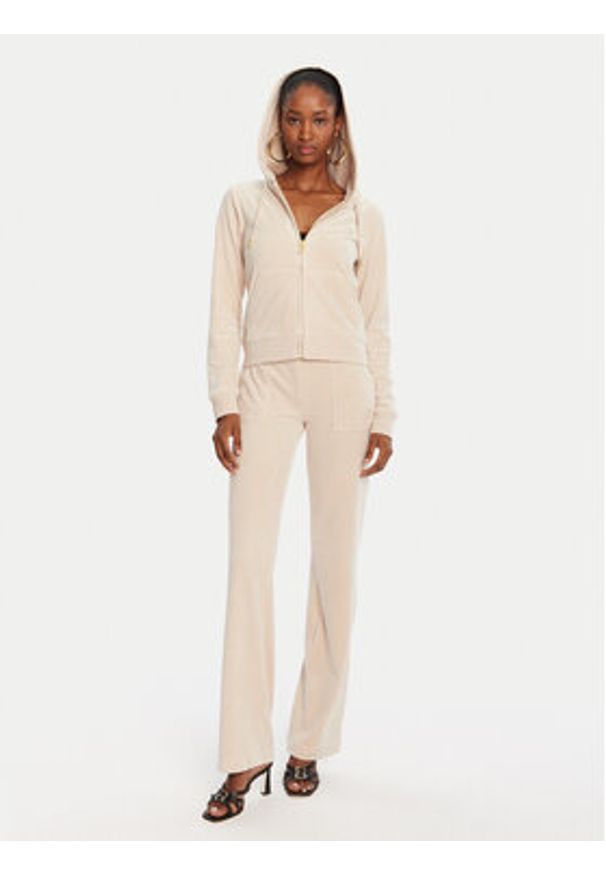 Juicy Couture Spodnie dresowe Del Ray JCAP180G Beżowy Regular Fit. Kolor: beżowy. Materiał: syntetyk