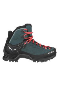 Buty Trekkingowe Damskie Salewa Mtn Trainer Mid Gtx. Wysokość cholewki: za kostkę. Zapięcie: sznurówki. Kolor: pomarańczowy, niebieski, czarny, zielony, wielokolorowy. Materiał: guma, skóra, materiał, syntetyk. Szerokość cholewki: normalna. Styl: sportowy #2