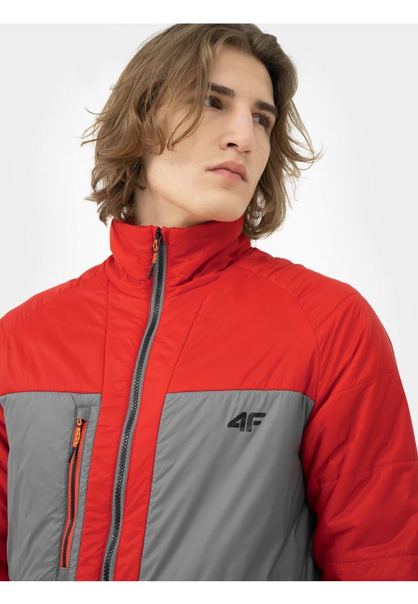 4f - 4F Kurtka trekkingowa puchowa z wypełnieniem z recyklingu PrimaLoft® Black Eco męska L. Typ kołnierza: bez kaptura, kołnierzyk stójkowy. Kolor: czerwony. Materiał: puch. Technologia: Primaloft