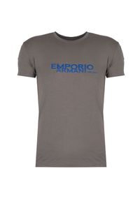 Emporio Armani T-shirt "C-Neck" | 111035 2F725 | Mężczyzna | Szary. Kolor: szary. Materiał: bawełna, elastan. Wzór: nadruk #3