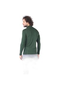 WOOLONA - Bluza turystyczna męska Woolona Astro 100% Merino. Kolor: zielony. Sport: turystyka piesza