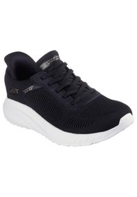 skechers - Buty sportowe damskie Skechers Bobs Squad Chaos C. Okazja: na co dzień. Zapięcie: bez zapięcia. Kolor: czarny. Materiał: materiał. Model: Skechers Sport