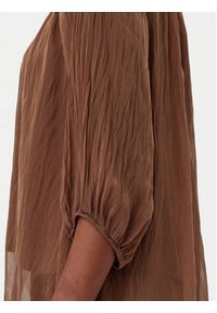ViCOLO Bluzka TD0020 Brązowy Loose Fit. Kolor: brązowy. Materiał: jedwab #4