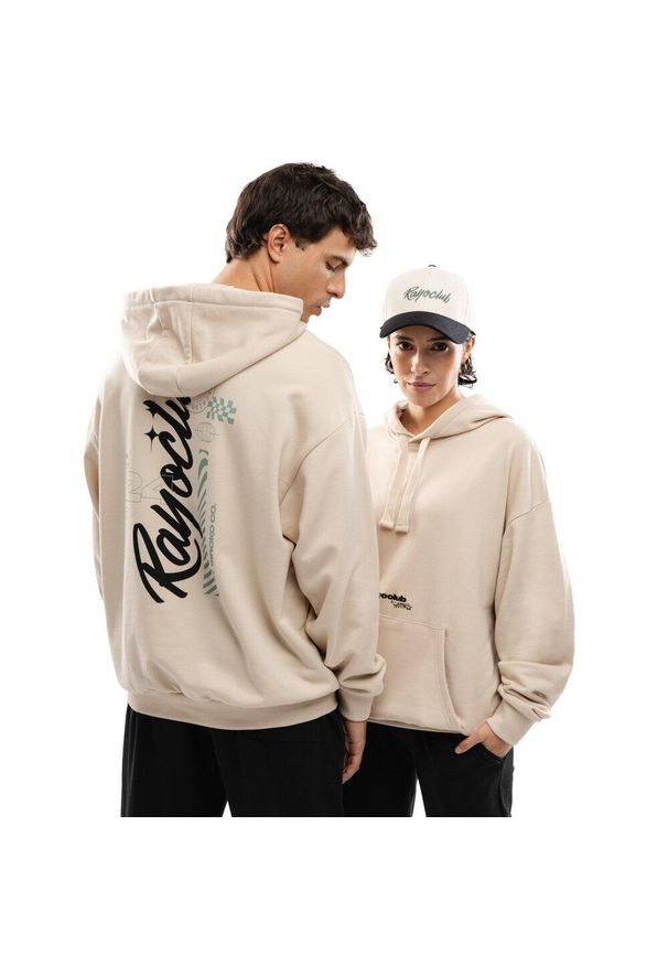 SIROKO - Męska bawełniana bluza z kapturem Rayo Club Lifestyle Siroko RC Squad Off-Whit. Typ kołnierza: kaptur. Kolor: biały. Materiał: bawełna