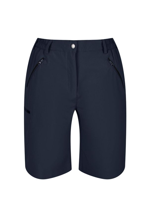 Regatta - Spodenki damskie Xert. Kolor: czerwony, niebieski, wielokolorowy. Materiał: poliester, elastan. Sport: fitness, turystyka piesza