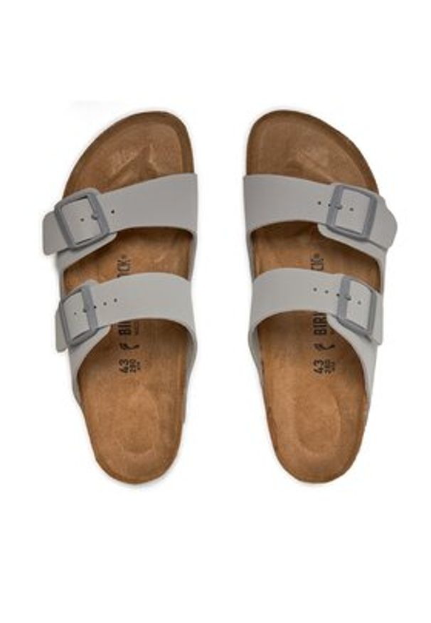 Birkenstock Klapki Arizona 1027696 Szary. Kolor: szary. Materiał: skóra