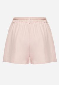 Born2be - Różowe Eleganckie Spódnico-Szorty z Paskiem z Klamerką Foliretia. Okazja: na co dzień. Kolor: różowy. Styl: elegancki #6