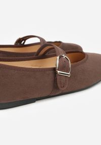 Born2be - Brązowe Balerinki w Stylu Mary Jane Urifiel. Okazja: na co dzień. Zapięcie: sprzączka. Kolor: brązowy. Materiał: jeans. Styl: klasyczny, casual, elegancki #5