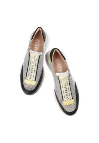 Czarne Sneakersy Hispanitas Stylowe Obuwie Damskie. Kolor: biały. Materiał: skóra, materiał. Szerokość cholewki: normalna. Obcas: na platformie. Styl: elegancki #5