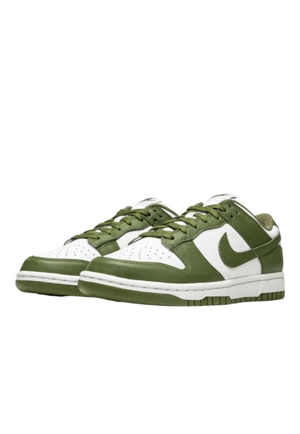 Buty do chodzenia dla dorosłych Nike Dunk Low Medium Olive. Kolor: zielony, biały. Sport: turystyka piesza