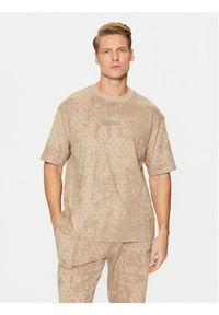 Guess T-Shirt Z5RI16 I3Z14 Beżowy Boxy Fit. Kolor: beżowy. Materiał: bawełna