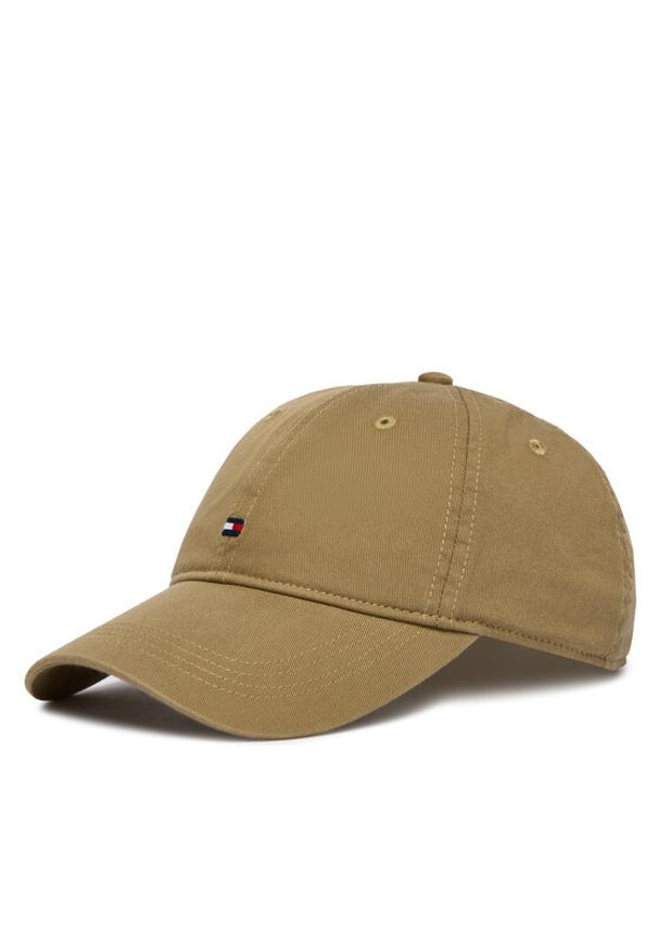 TOMMY HILFIGER - Tommy Hilfiger Czapka z daszkiem Th Flag Soft 6 Panel Cap AM0AM14099 Khaki. Kolor: brązowy. Materiał: bawełna