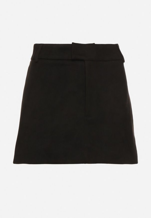 Born2be - Czarna Spódnica VICES Mini z Imitacji Zamszu Tavite. Okazja: na co dzień. Stan: podwyższony. Kolor: czarny. Materiał: zamsz. Styl: elegancki, casual, klasyczny