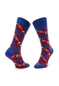 Happy-Socks - Happy Socks Skarpety wysokie unisex UFO01-6500 Fioletowy. Kolor: fioletowy. Materiał: materiał