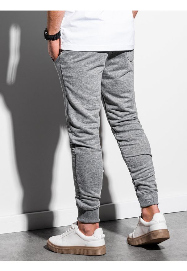 Szare spodnie Ombre Clothing melanż, klasyczne
