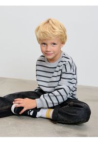 Sinsay - Bluza w paski - szary. Kolor: szary. Wzór: paski