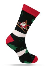 Świąteczne Skarpetki - Alties - Mikołaj na Nartach. Kolor: wielokolorowy. Materiał: poliester, bawełna, elastan #1