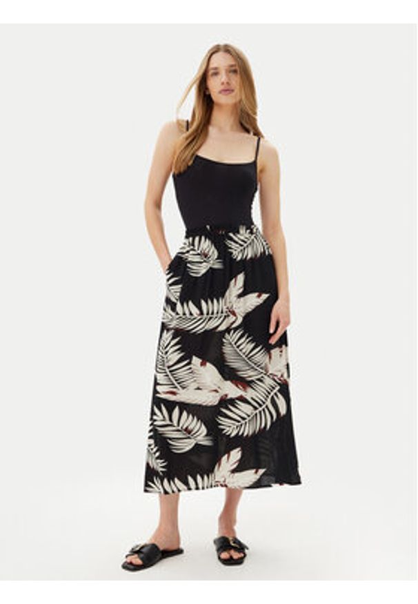Vero Moda Spódnica maxi Easy Joy 10302047 Czarny Regular Fit. Kolor: czarny. Materiał: wiskoza