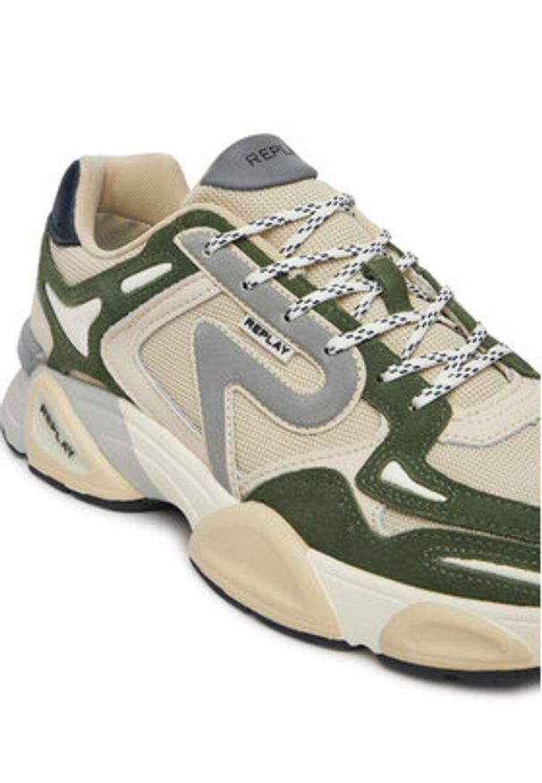 Replay - REPLAY Sneakersy GMS9M .000.C0008T Zielony. Kolor: zielony. Materiał: skóra, zamsz