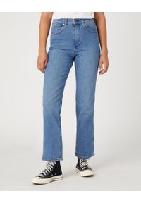 Wrangler - Spodnie jeansowe damskie WRANGLER WILD WEST MID BLUE. Okazja: na co dzień, na spacer, do pracy. Kolor: niebieski. Materiał: jeans. Styl: casual #1