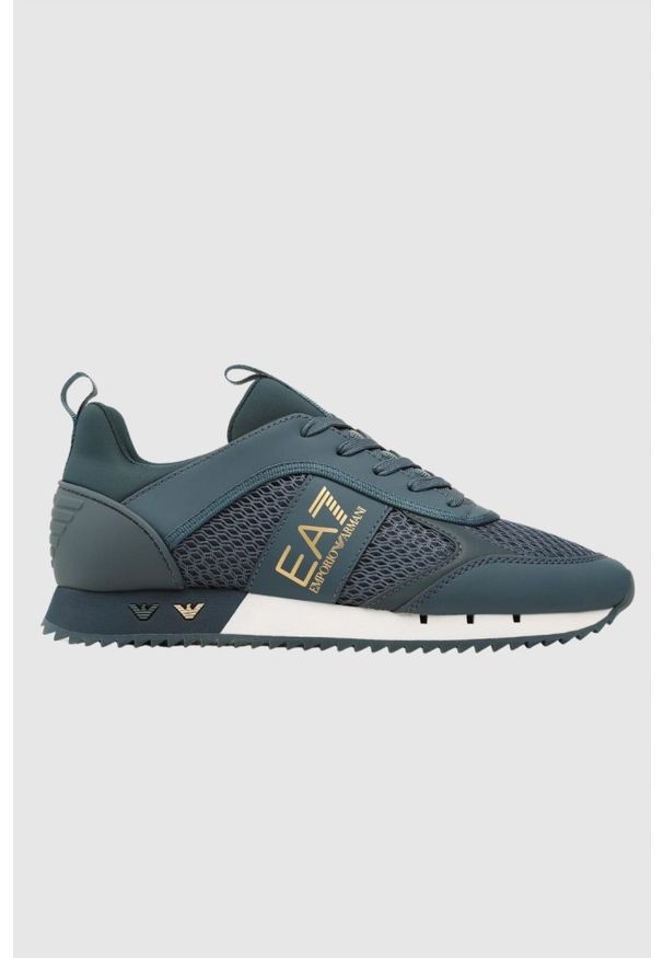 EA7 Emporio Armani - EA7 Turkusowe sneakersy męskie. Kolor: niebieski