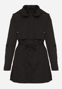 Born2be - Czarna Kurtka Parka z Kapturem Odpinanym w Stylu Utility Janiora. Okazja: na co dzień. Typ kołnierza: kaptur. Kolor: czarny. Długość rękawa: długi rękaw. Długość: długie. Styl: klasyczny, casual #7