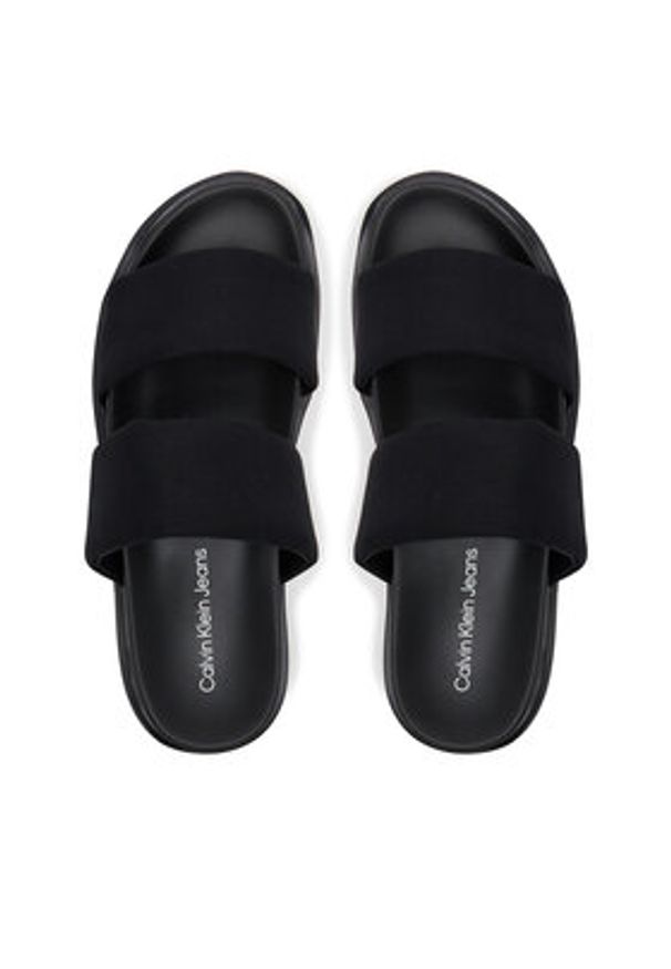 Calvin Klein Jeans Klapki Flat Molded Dbl Bar Sandal Cv YM0YM01222 Czarny. Kolor: czarny. Materiał: materiał