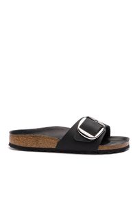 Birkenstock Klapki Madrid Big Buckle 1006523 Czarny. Kolor: czarny. Materiał: nubuk, skóra