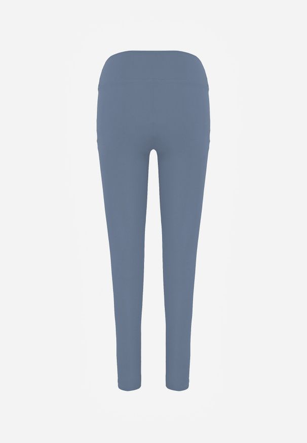 Born2be - Jasnoniebieskie Legginsy w Stylu Basic z Wyszczuplającym Pasem Samertes. Okazja: na co dzień, na spacer, do pracy. Stan: podwyższony. Kolor: niebieski. Długość: krótkie. Styl: casual