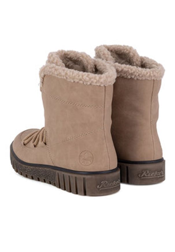 Rieker Trzewiki Y3408-20 Beżowy. Kolor: beżowy. Materiał: materiał