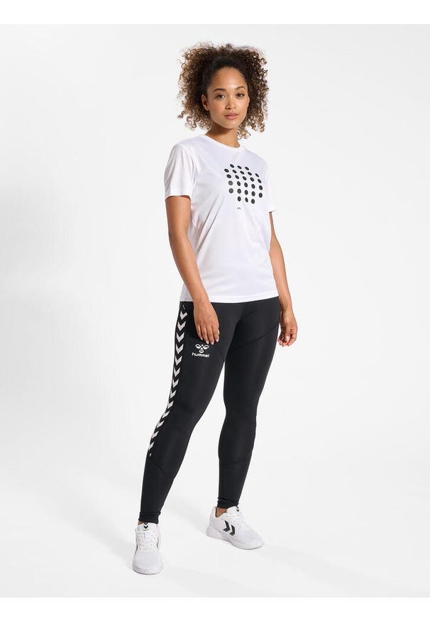 Legging Top z poliestru dla kobiet Hummel HmlStaltic. Kolor: czarny. Materiał: poliester. Wzór: nadruk, jodełka. Sport: fitness