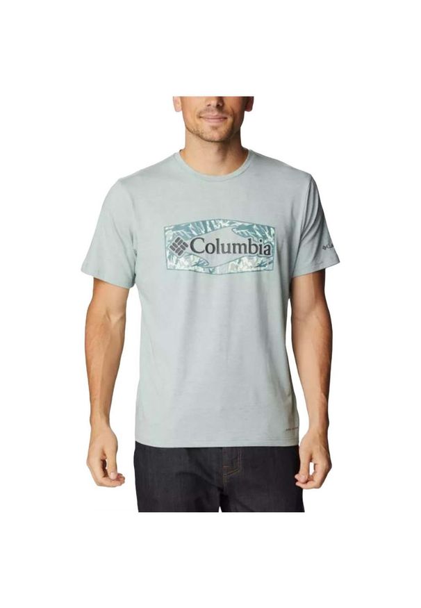 columbia - Koszulka z nadrukiem męska Columbia Sun Trek S/S Graphic Tee. Kolor: szary. Wzór: nadruk