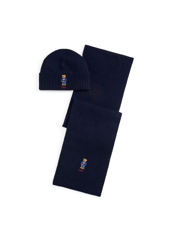 Zestaw szalik i czapka Polo Ralph Lauren. Kolor: niebieski