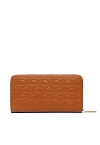 Calvin Klein Duży Portfel Damski Ck Must Z/A Wallet Lg Embossed K60K610253 Brązowy. Kolor: brązowy. Materiał: skóra
