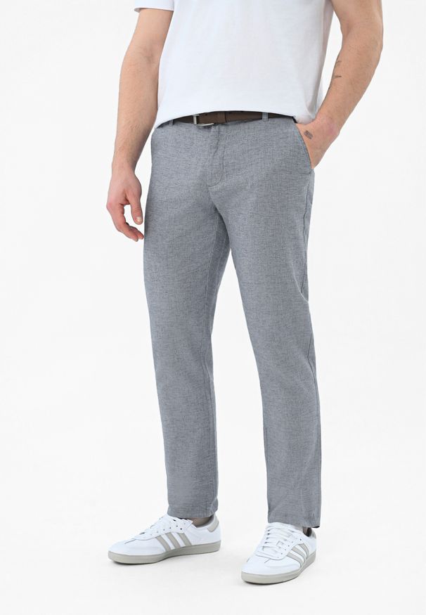 Volcano - Materiałowe spodnie R-TONI. Okazja: na co dzień. Materiał: materiał. Styl: casual, klasyczny