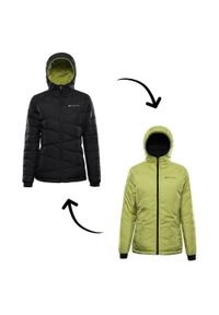 ALPINE PRO - Kurtka damska puchowa dwustronna Alpine Pro Rogita 2. Kolor: czarny, zielony, wielokolorowy. Materiał: puch. Sport: turystyka piesza #1