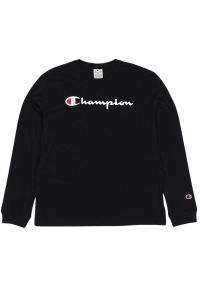 Champion - T-shirt Męski Dekolt W Szpic Z Długim Rękawem. Kolor: czarny. Długość rękawa: długi rękaw. Długość: długie