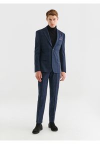 Pako Lorente - PAKO LORENTE – Granatowe spodnie garniturowe z wełną. Kolor: niebieski. Materiał: wełna