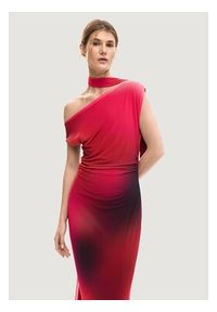 Desigual Sukienka koktajlowa Maine 26SWVK19 Czerwony Slim Fit. Kolor: czerwony. Materiał: syntetyk. Styl: wizytowy #2