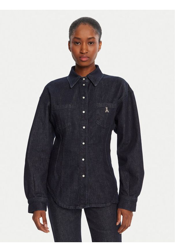 Patrizia Pepe Koszula jeansowa 8C0795/D113-CA74 Granatowy Regular Fit. Kolor: niebieski. Materiał: bawełna