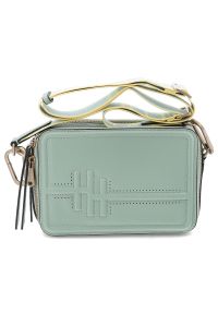Zielona Torebka Hispanitas Modne Listonoszka Damska. Kolor: zielony. Dodatki: z frędzlami. Materiał: skórzane, z tłoczeniem. Styl: elegancki, casual #1