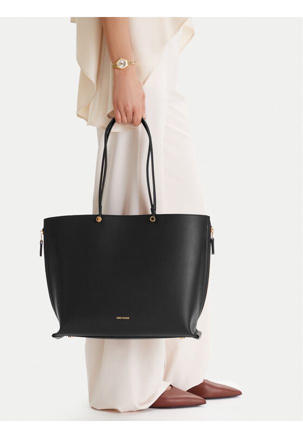 Gino Rossi - GINO ROSSI Torebka C-WEN-2 Czarny. Kolor: czarny. Materiał: skórzane